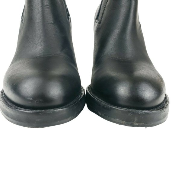 ACNE STUDIOS Star Black Leather Chelsea Ankle Heel Bootie Boots Size 41 - Picture 4 of 12